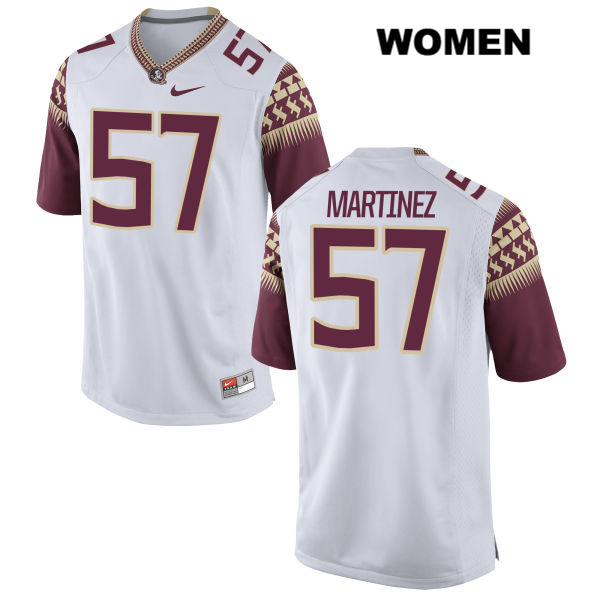 Women's NCAA Nike Florida State Seminoles #57 Corey Martinez College White Stitched Authentic Football Jersey AVI7069NW